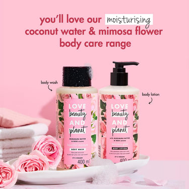 Love Beauty & Planet Moisturising Body Wash 400ml|| with Murumuru Butter & Rose|| Sulfate Free|| Paraben Free- Liquid Shower Gel